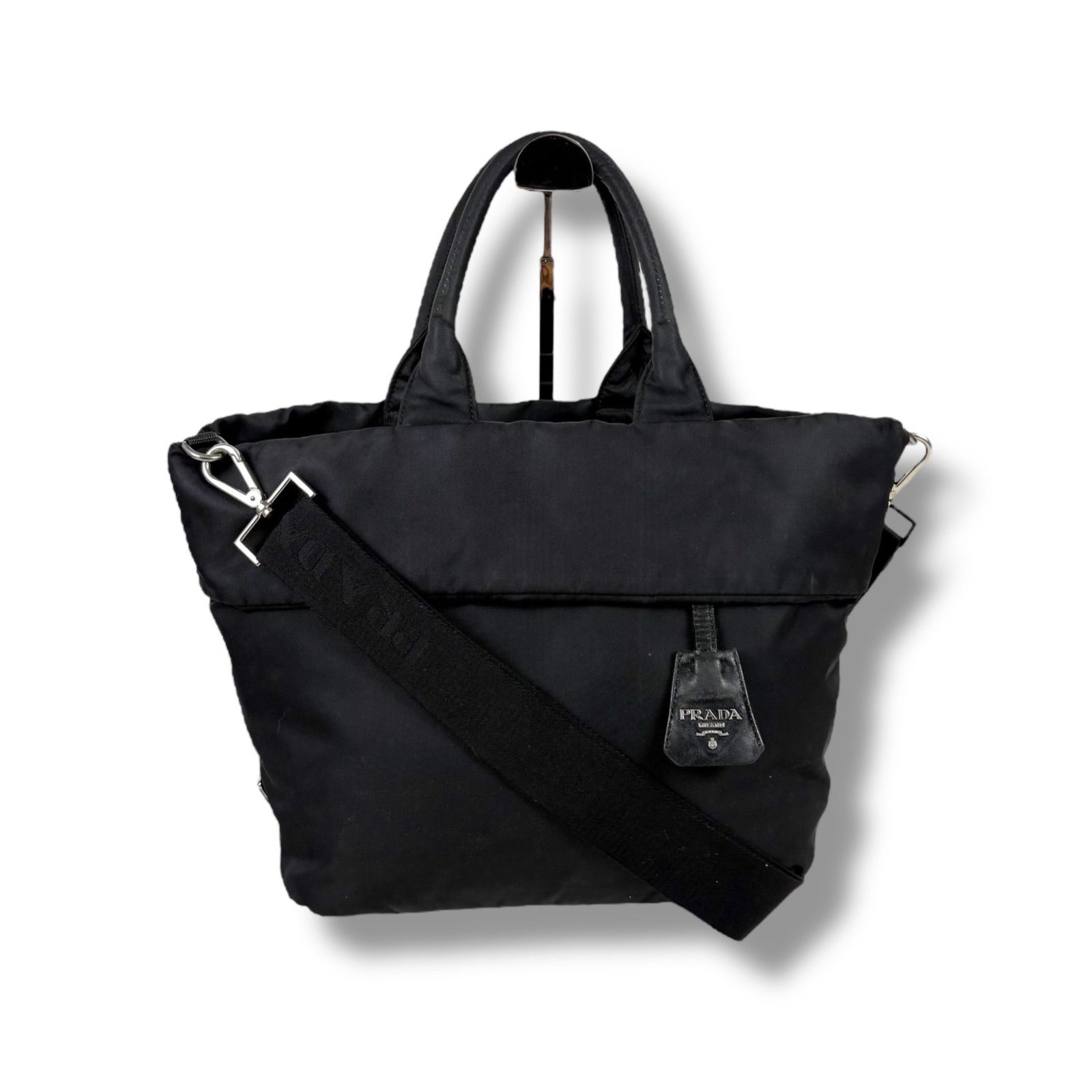 プラダ PRADA トライアングルロゴ リバーシブル 2WAY ミニトートバッグ 