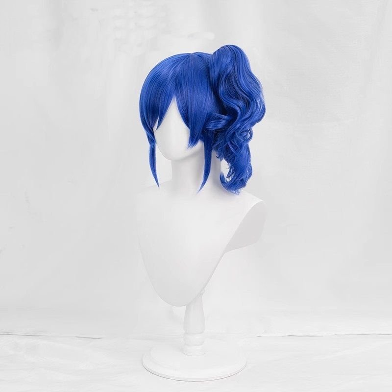アイカツ！ 霧矢あおい コスプレ用ウィッグ ブルー 単ポニーテール