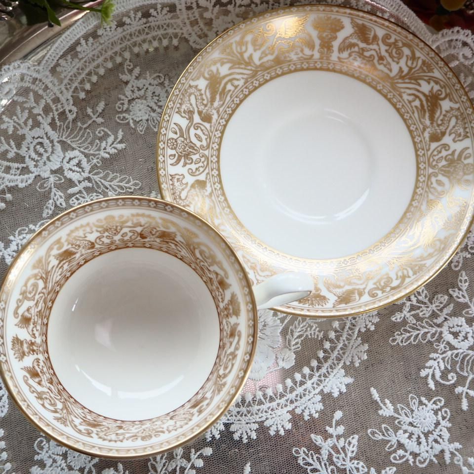 ウェッジウッド フロレンティーン ゴールド カップ＆ソーサー１客 西洋陶磁 ティーカップアンドソーサー アンティーク ヴィンテージ ビンテージ イギリス F6 SKLAD-KIRPICHA_RU