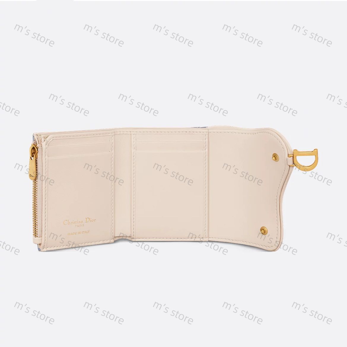 新品 Christian Dior ディオール Saddle Lotus ウォレット 財布 デニム