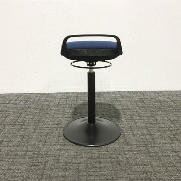 本物 ハイチェア 昇降式 カウンターチェア 取手付 ブルー ブルー