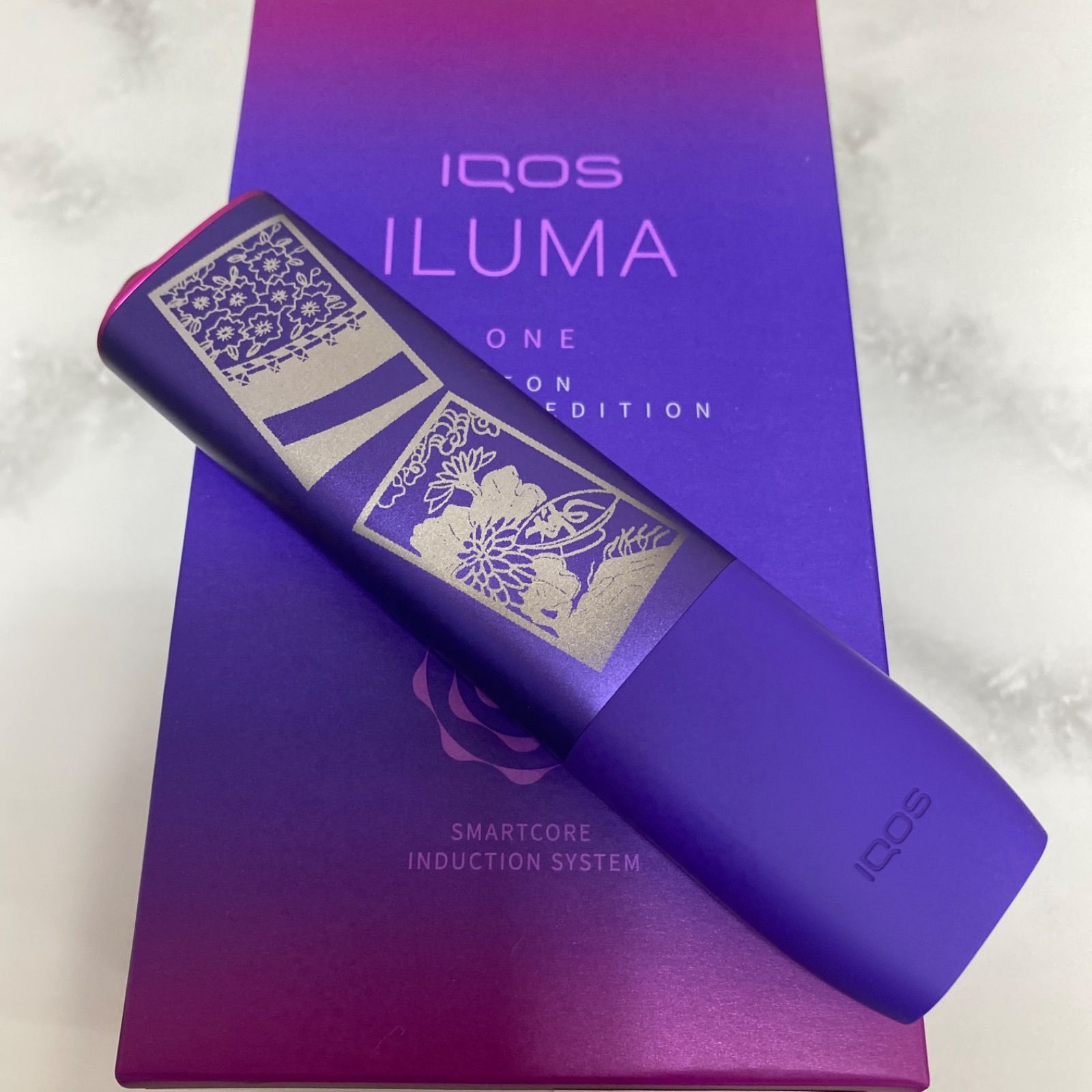 iQOS ILUMA ONE イルマワン 加工 花札 月見酒 花見酒 ネオン 紫メンズ