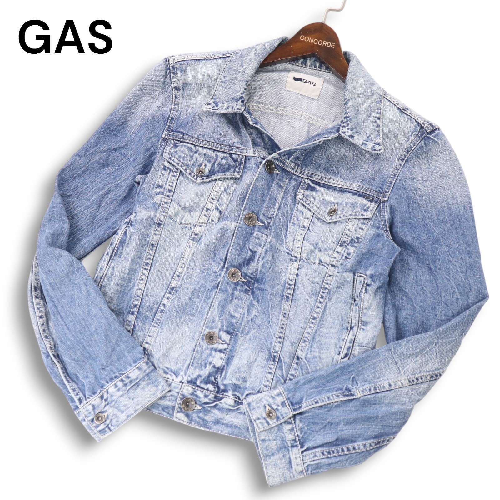 GAS ガス 通年 ヴィンテージ加工☆ トラッカー デニム ジャケット G 