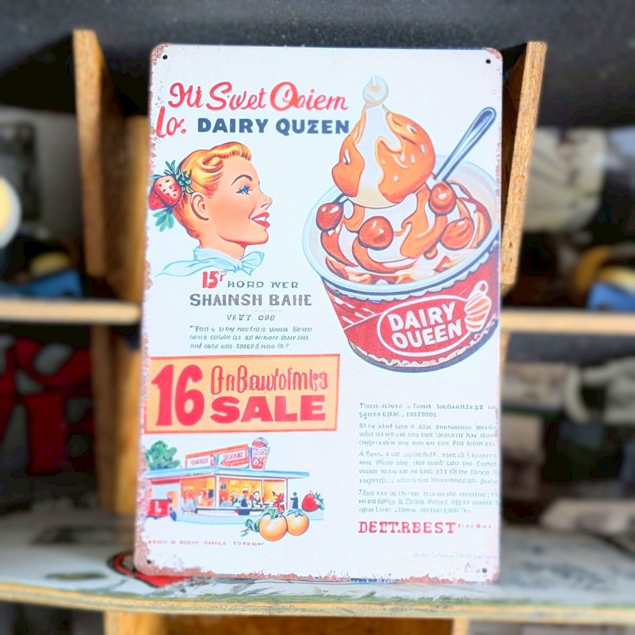 送料無料！ちょうどいいブリキ看板 【 Dairy Queen ( デイリー