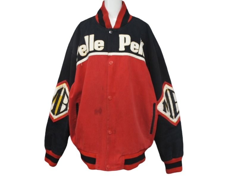pellepelle ペレペレ スタジャン サイズXXL ブラック レッド コットン ヴィンテージ 刺繍 パッチ 良品 中古 4c069245