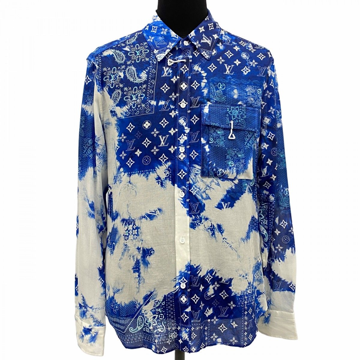 ☆SALE【5app0031】ルイヴィトン 長袖シャツ M モノグラムバンダナ 