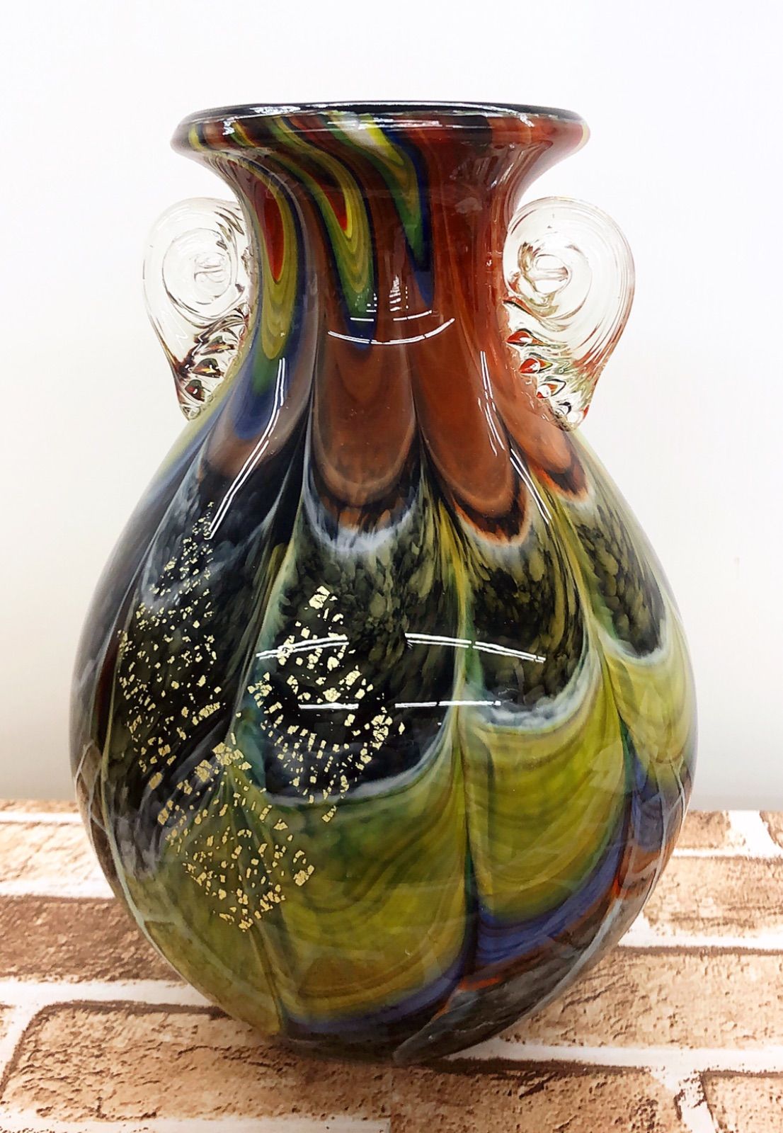 【アンティーク】カメイグラス 花瓶 花器 フラワーベース NO.2016 古道具 カメイガラス フラワーベース 花瓶 花器 レトロ KAMEI GLASS | LUNETTA