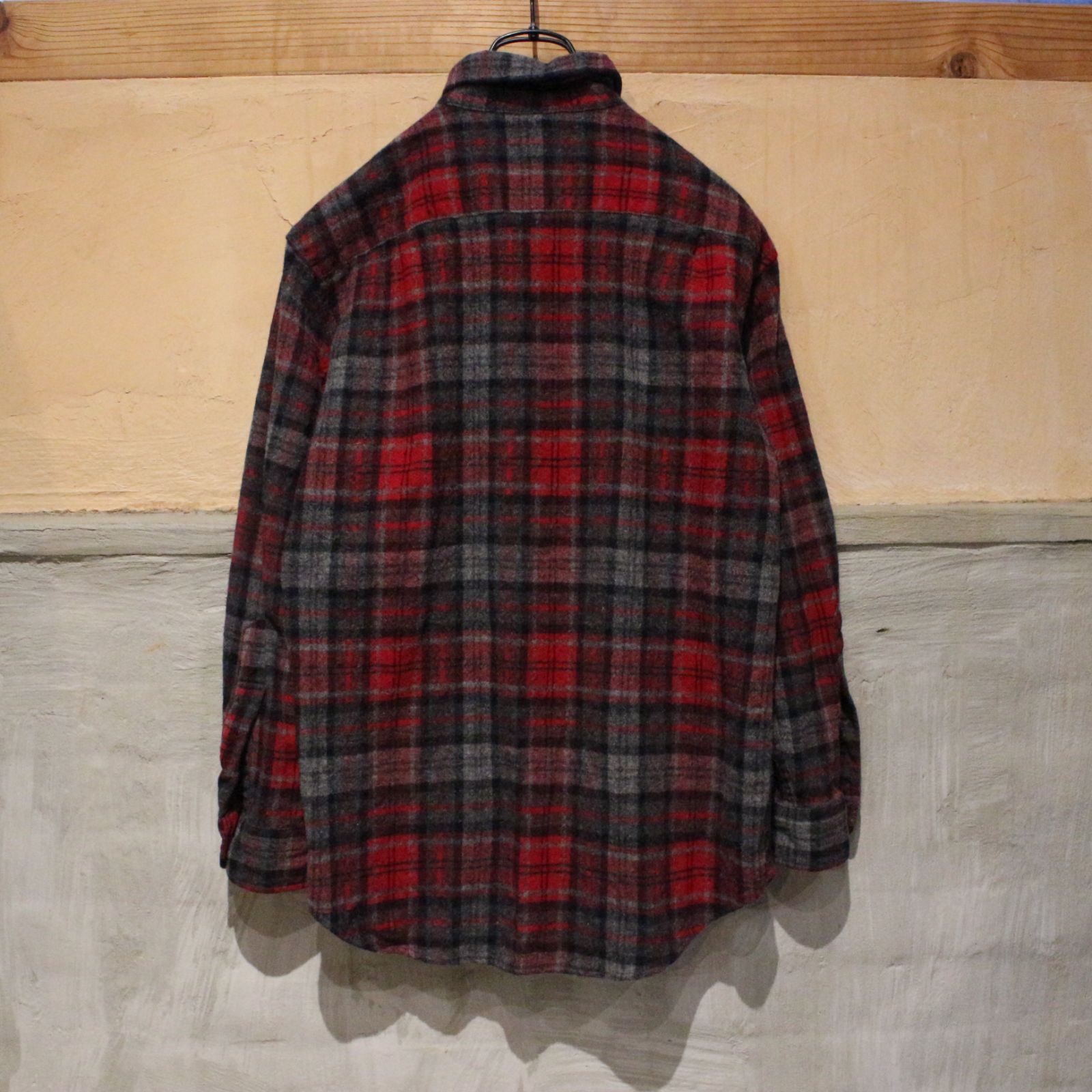 PENDLETON Мサイズ レッド グレー ネルシャツ ボートシャツ ウール