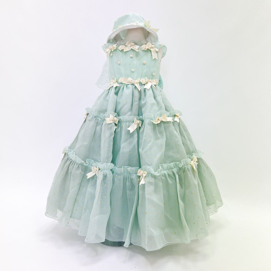 キッズドレス 子供ドレス グリーン系 サイズ5 KD-59