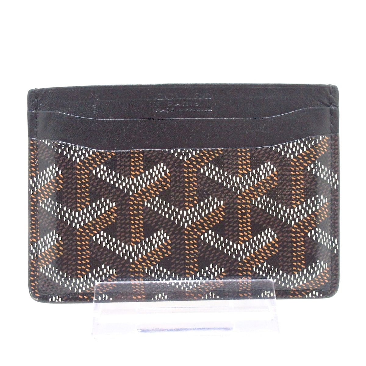 GOYARD ゴヤール カードケース サンシュルピス 黒×ブラウン×白 レザー