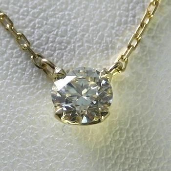 ダイヤモンド ネックレス K18 一粒 0.30ct 鑑定書付 0.30ctup Fカラー 