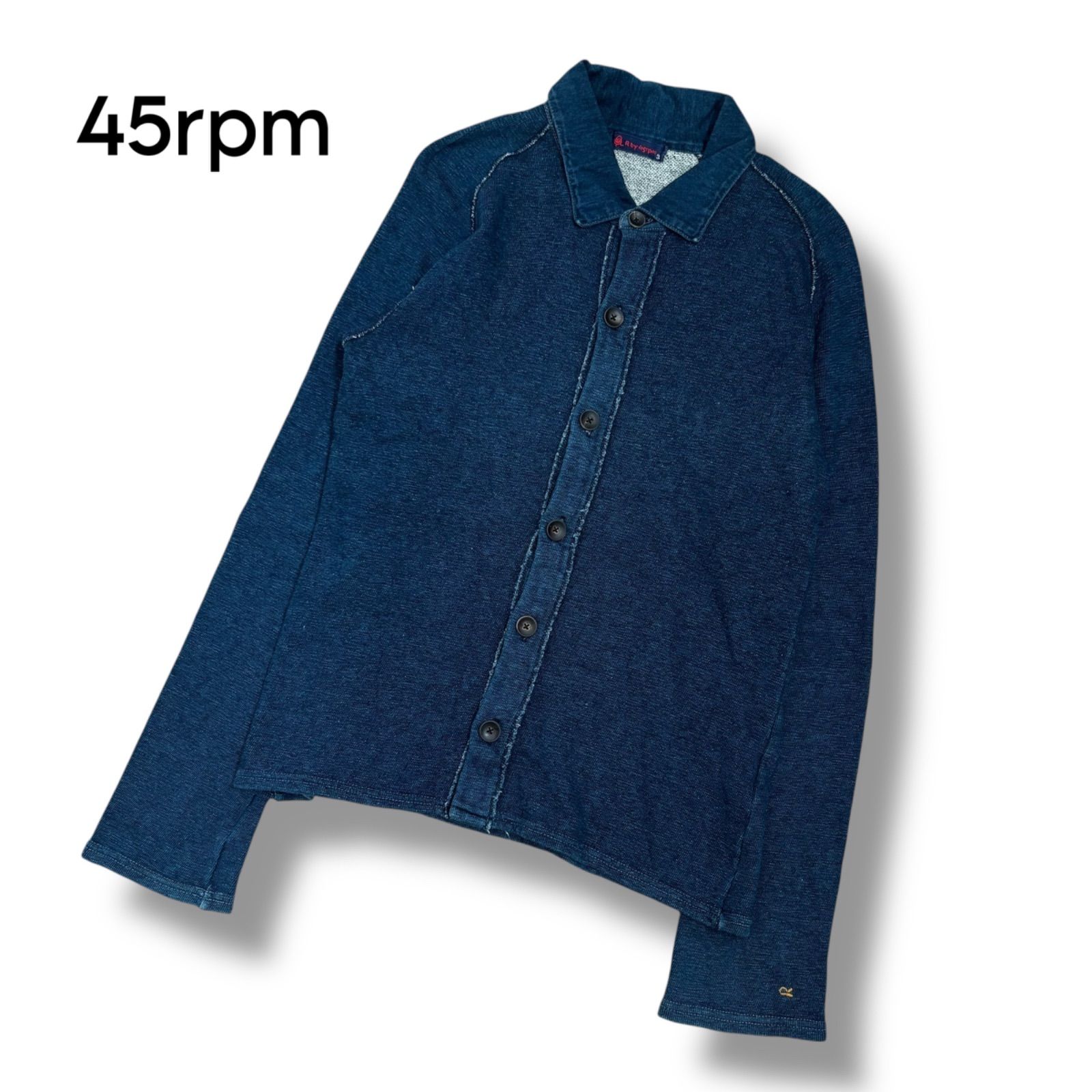 45rpm 美品 45rpm インディゴスウェットジャケット 3 ブルー 45R裏毛の17色四角スウェット（インディゴ 重）: WOMEN｜45R