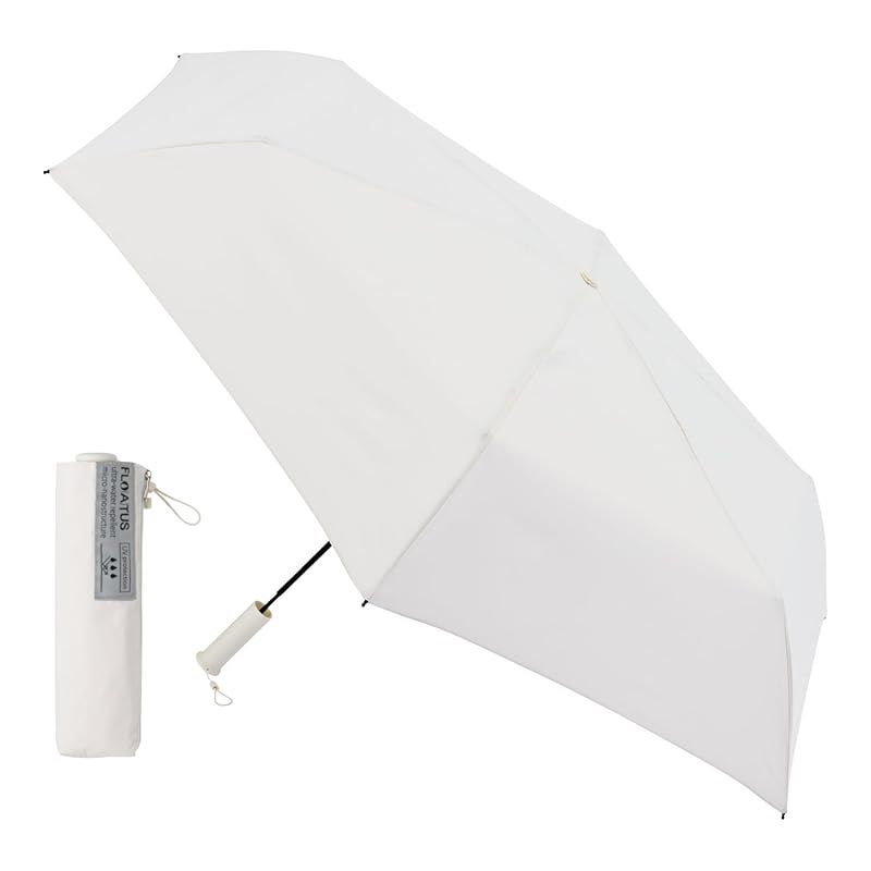 【赤字超特価，SALE】 【在庫限り】驚きの超撥水 FLOATUS 折りたたみ傘 雨傘 軽量 手開き 簡単開閉 高撥水 直径99cm UVカット 雨晴兼用 フロータス 10358 オフホワイト ファッション雑貨