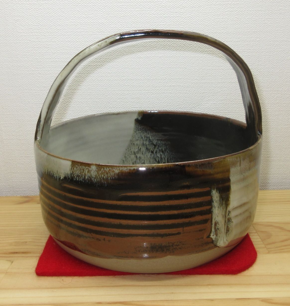 逢絢亭 茶道具 菓子鉢 高取焼 手付き 丸形 高取静山