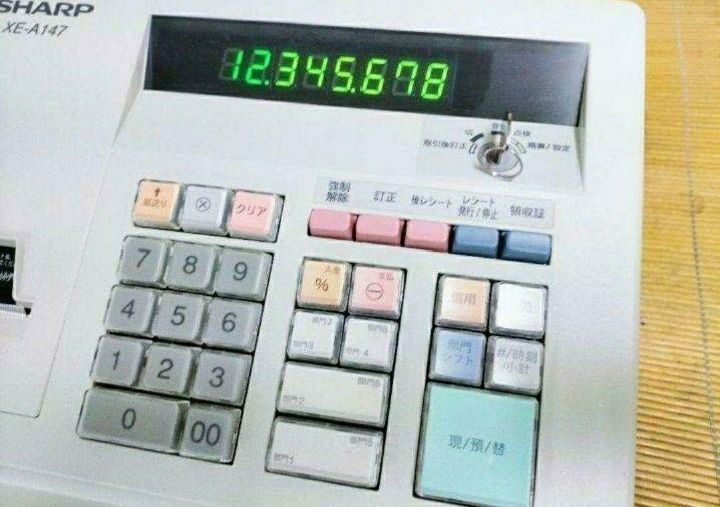 シャープレジスター　XE-A407　PC連携売上管理　上位機種　20044 シャープレジスター XE-A147 PC連携売上管理フル設定無料 742227