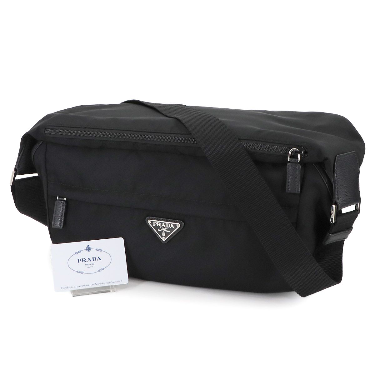 新品同様 プラダ PRADA メッセンジャー ショルダー バッグ ナイロン