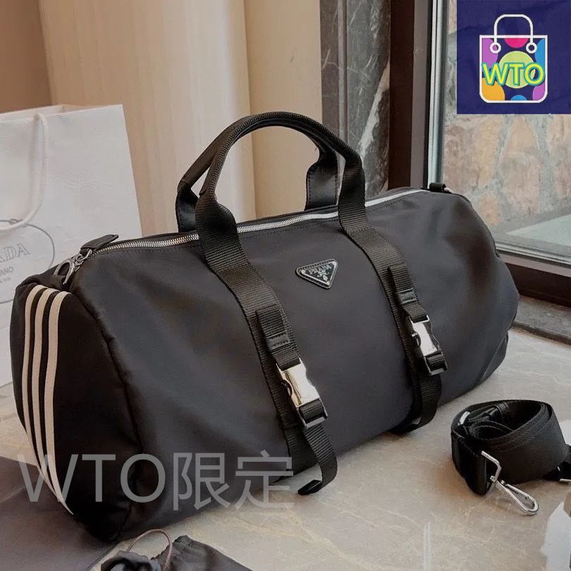 信頼も高い 新品】PRADA プラダ 黒｜本日 ダッフルバッグ Re-Nylon adidas × 旅行かばん・小分けバッグ