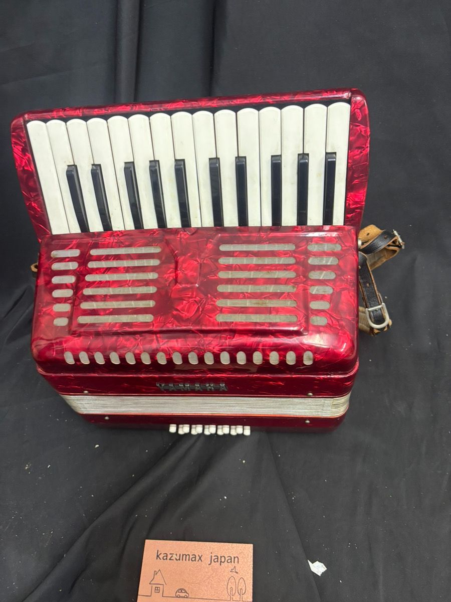YAMAHA Accordion アコーディオン 動作品 本体のみ レッド 鍵盤楽器 ヴィンテージ ヤマハ z-2306