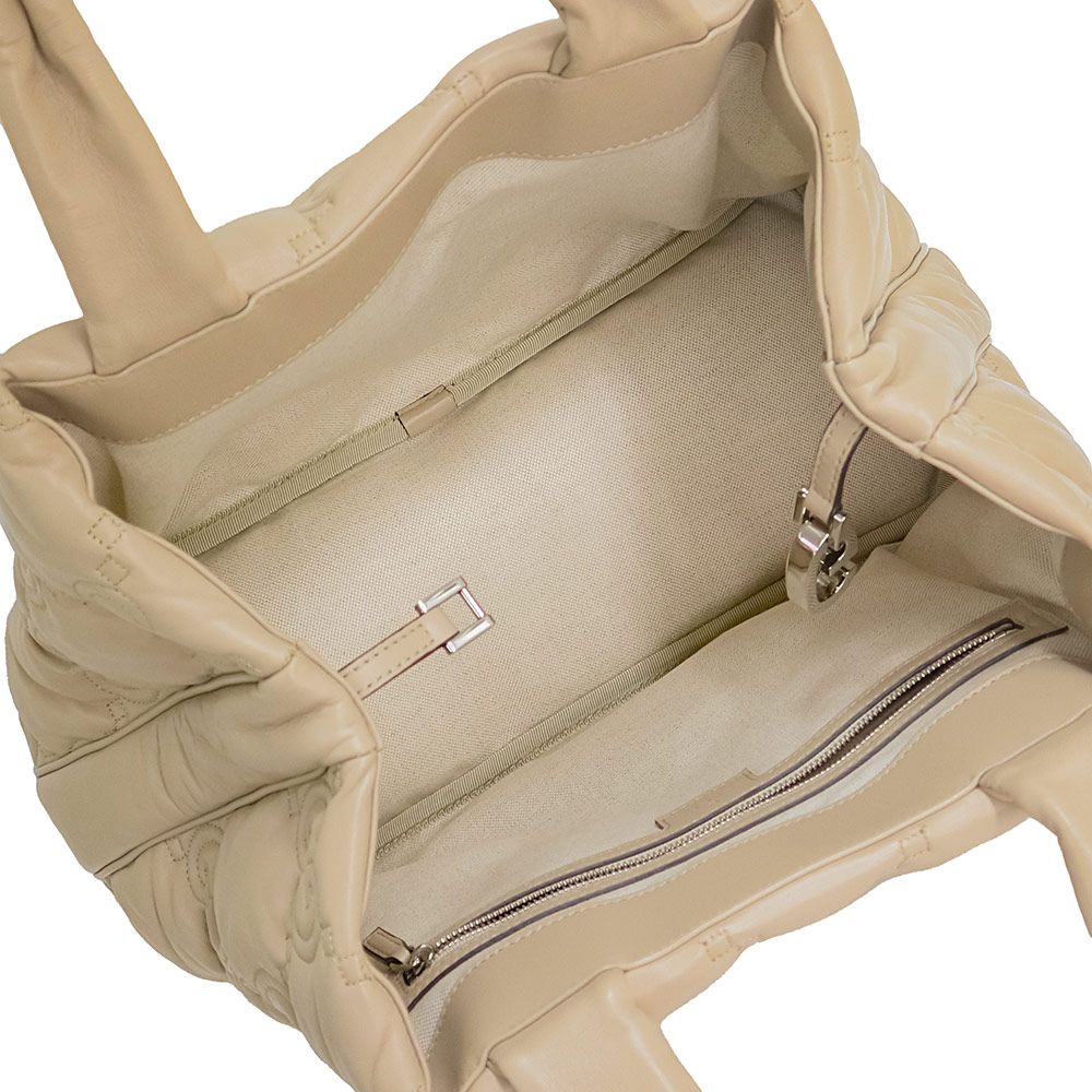 グッチ GGマトラッセ ラージ トート ハンドバッグ レザー ベージュ  