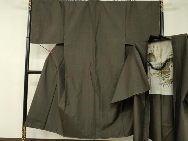 平和屋着物男性　本場大島紬　アンサンブル　格子　正絹　逸品　DAAL1646fe