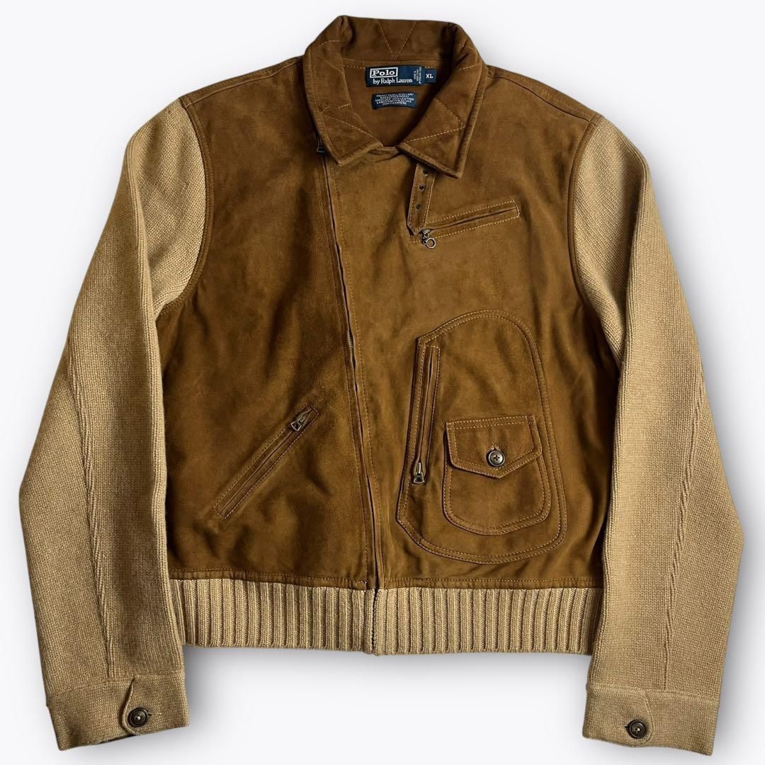 【希少】POLO RALPH LAUREN レザーダブルライダースジャケット ◯ Ralph Lauren ラム レザー スポーツ ジャケット / ラルフローレン