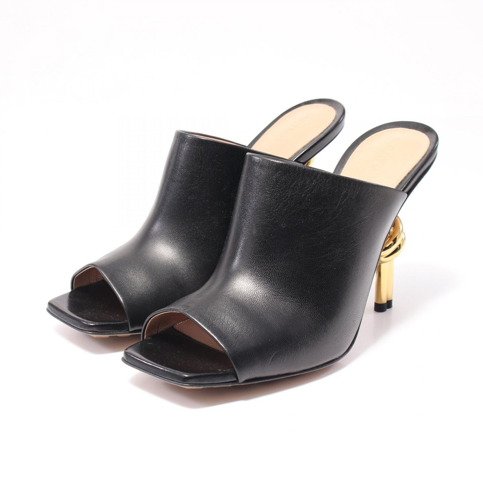 ボッテガヴェネタ BOTTEGA VENETA ミュール ノット 740589VBSF0100038 ブラック レザー ノット ミュール レディース