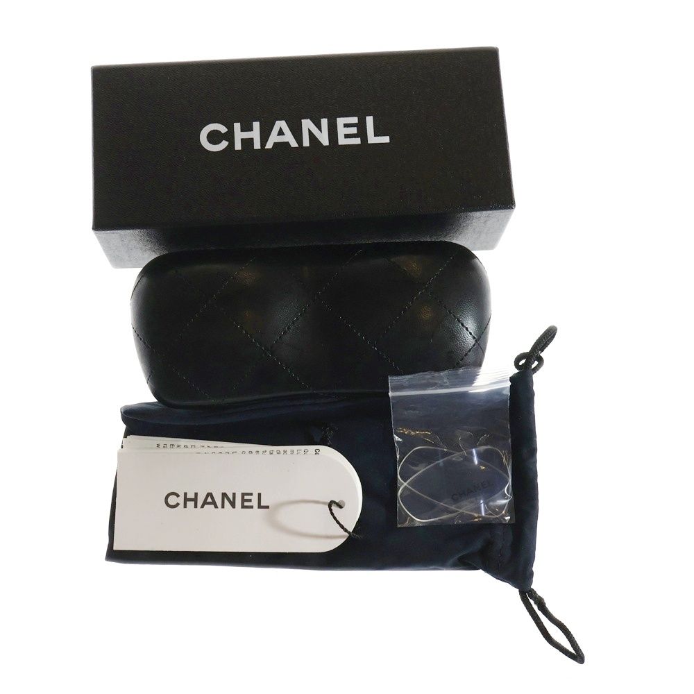 CHANEL シャネル ココマーク カメリア リボン スクエアフレーム クリアレンズ メガネ 眼鏡 アイウェア ブラック ピンク レディース 3145 KIN-KAAI_COM