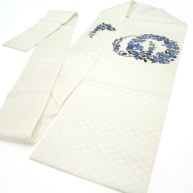 新品】 名古屋帯 九寸 沖縄県 本場琉球 紅型 琉球紅型研究所 藍