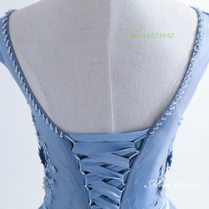 Aラインドレス ロング ドレス 安い カクテルドレス 演奏会 イブニングドレス ウエディングドレス 結婚式 二次会 発表会 フォーマルドレス ブルー 音楽会 am4a923642