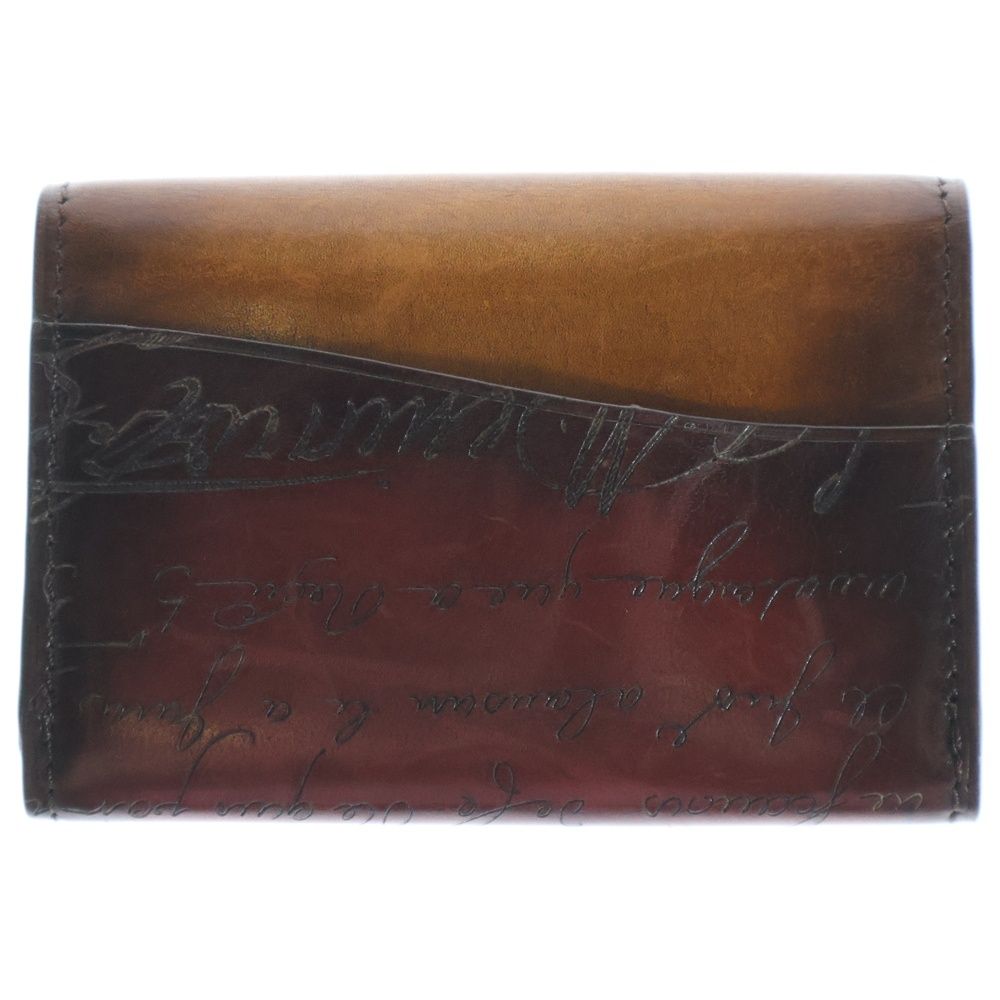 ベルルッティ　名刺入れ　カードケース　カリグラフィ　ブラウン BERLUTI - 美品 ベルルッティ Berluti カードケース パスケース