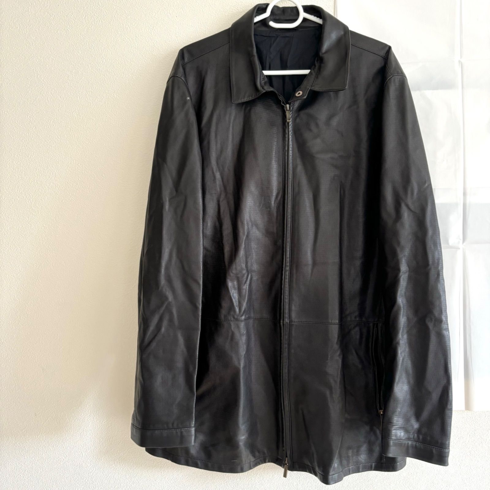 ermenegildo zegna 羊革　レザー　ジャケット　ブラック　美品 Ermenegildo Zegna エルメネジルドゼニア D-TK-6297 イタリア製
