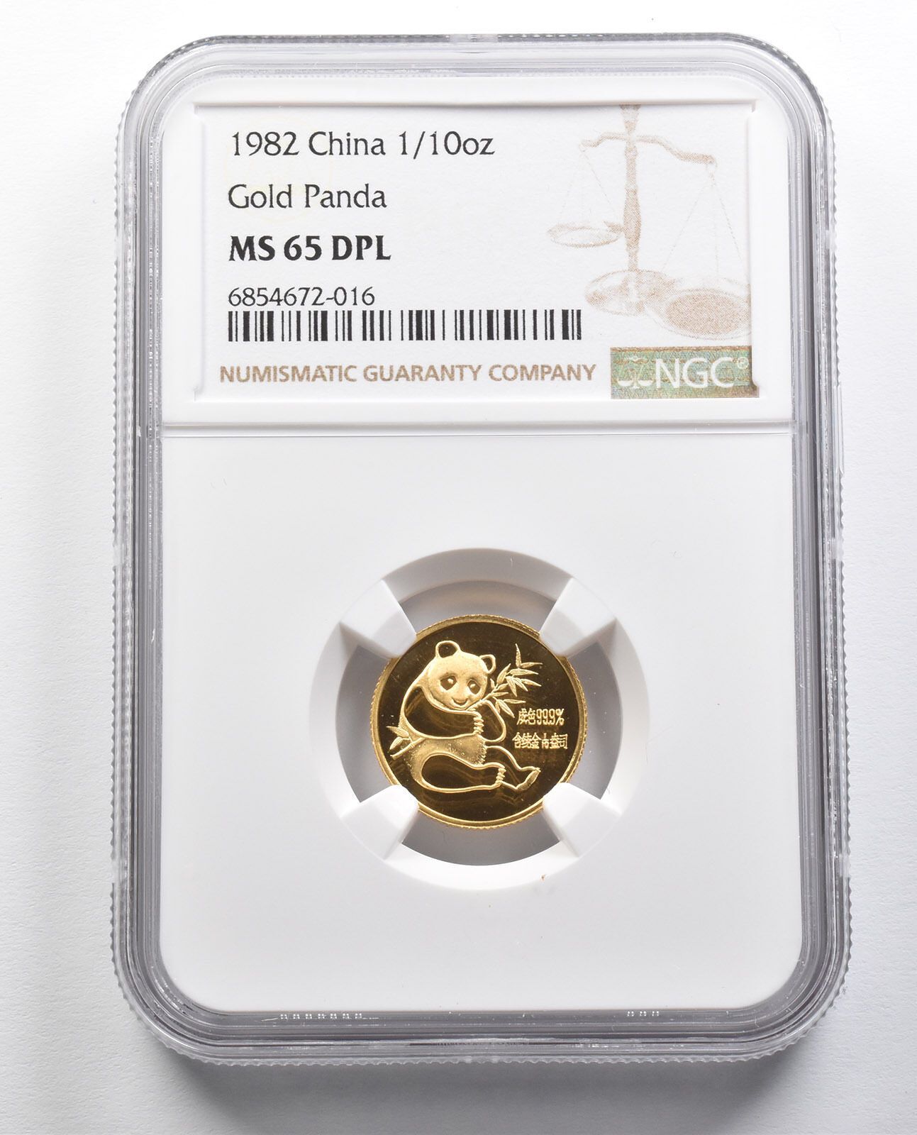 MS65 DPL 1982 中国 1|10オンス ゴールド パンダ NGC
