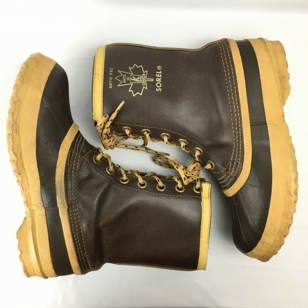 SOREL/ソレル/カフマン　size7　25.0程度　Vintage カナダ製　スノーブーツ　ライナー付き　ダークブラウン/茶/BROWN〉管No.WT25 SOREL/ソレル/カフマン size7 25.0程度 Vintage カナダ製 スノーブーツ
