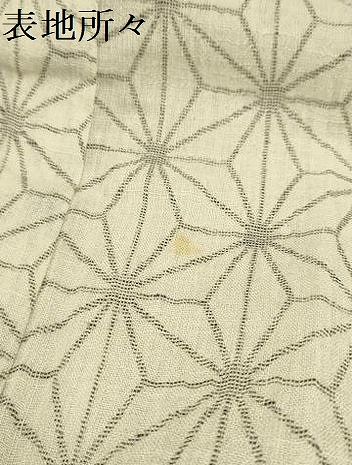 平和屋着物＊夏物　小紋　紗　麻の葉文様　AABA5691sx 平和屋着物＊夏物 小紋 紗 麻の葉文様 AABA5691sx