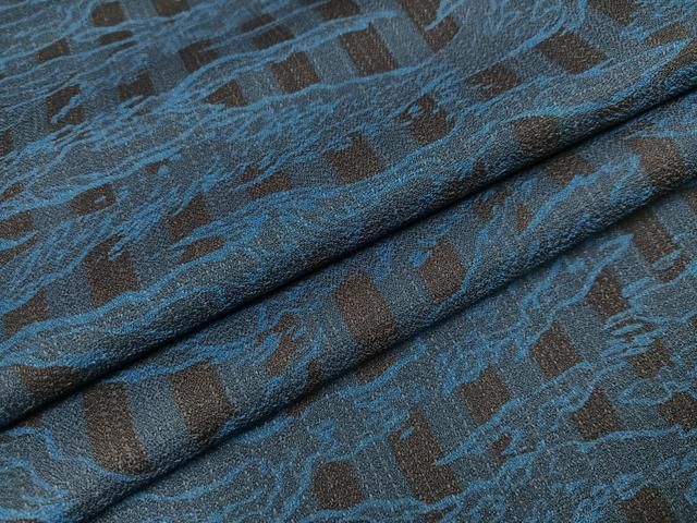 平和屋着物○男性 小紋 霞文 キングサイズ 洗える着物 未使用