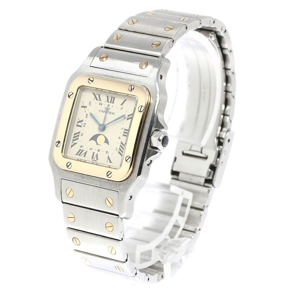 不動品　カルティエ サントス ガルベ ムーンフェイズ 119901　時計 CARTIER LM Santos Galbee Moonphase Ref.119901 BOX – TIMEANAGRAM
