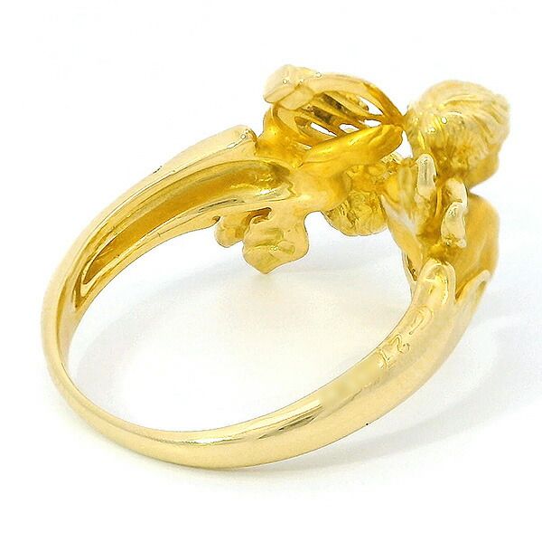 送料無料・返品可♪カレライカレラ 天使 2Pダイヤ リング K18YG