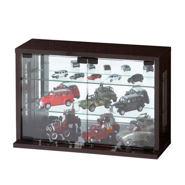 卓上 ケース 横型 ダークブラウン 組立式