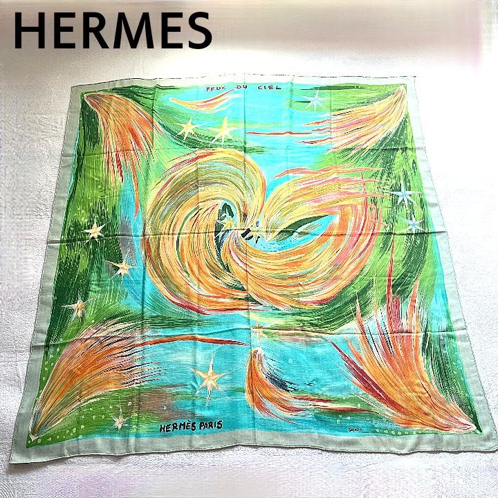 HERMES エルメス カレ140 FEUX DU CIEL 天の火 スカーフ カシシル ...