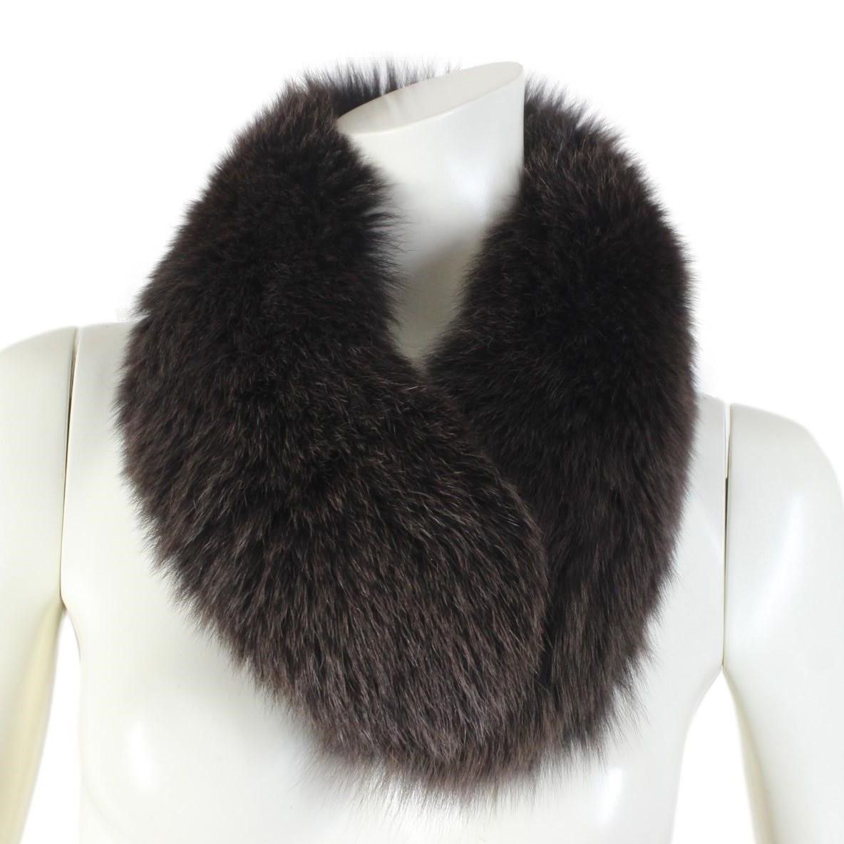 67 サガ SAGA FURS ティペット 小さめ ショール マフラー ダークブラウン ♥に近い レディース 送料無料