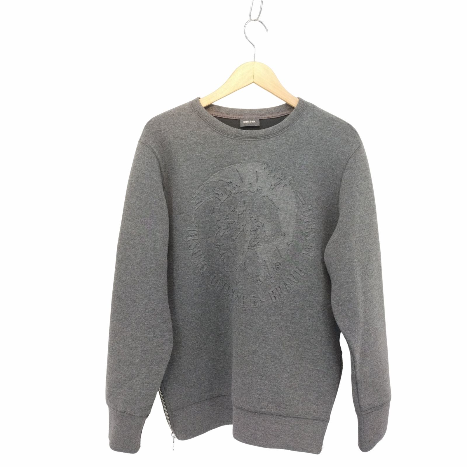 DIESEL ONLY THE BRAVE エンボスロゴトレーナー M〜L相当 ディーゼル DIESEL ONLY THE BRAVE エンボスロゴトレーナー