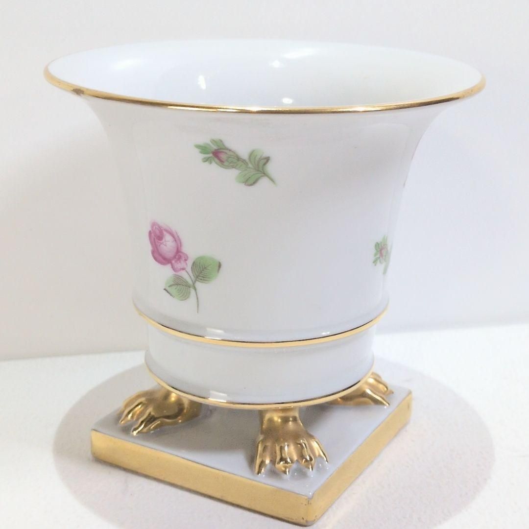 ヘレンド ウィーンの薔薇 ミニ アンピール ベース 花瓶 脚付き 四脚