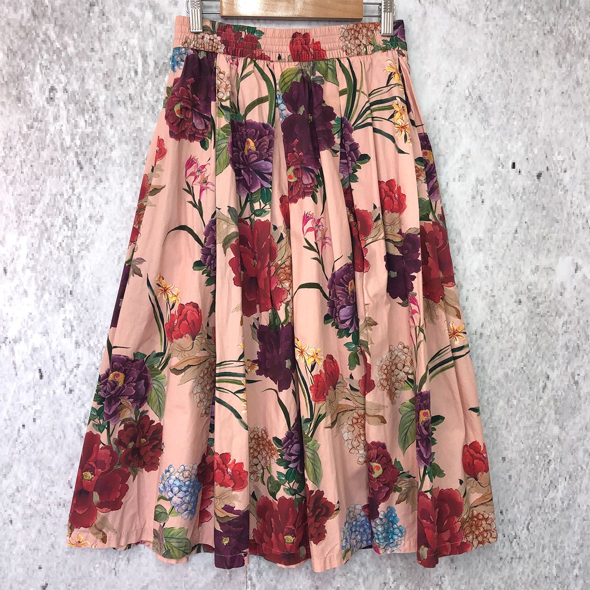 ZARA 花柄 フレアスカート ベルト ZARA - ZARA☆チェック花柄スカート、フレアスカート、ベルト