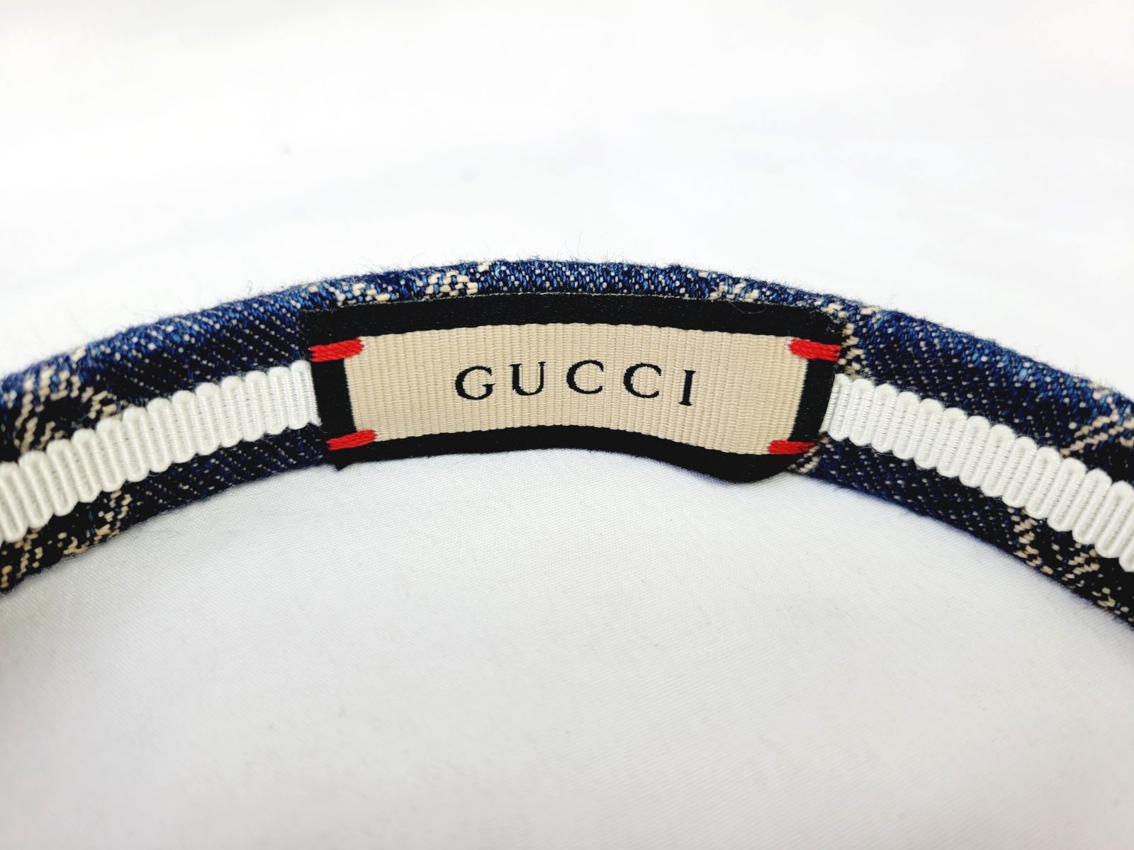 グッチ GGロゴ デニム カチューシャ ヘアアクセサリー GUCCI