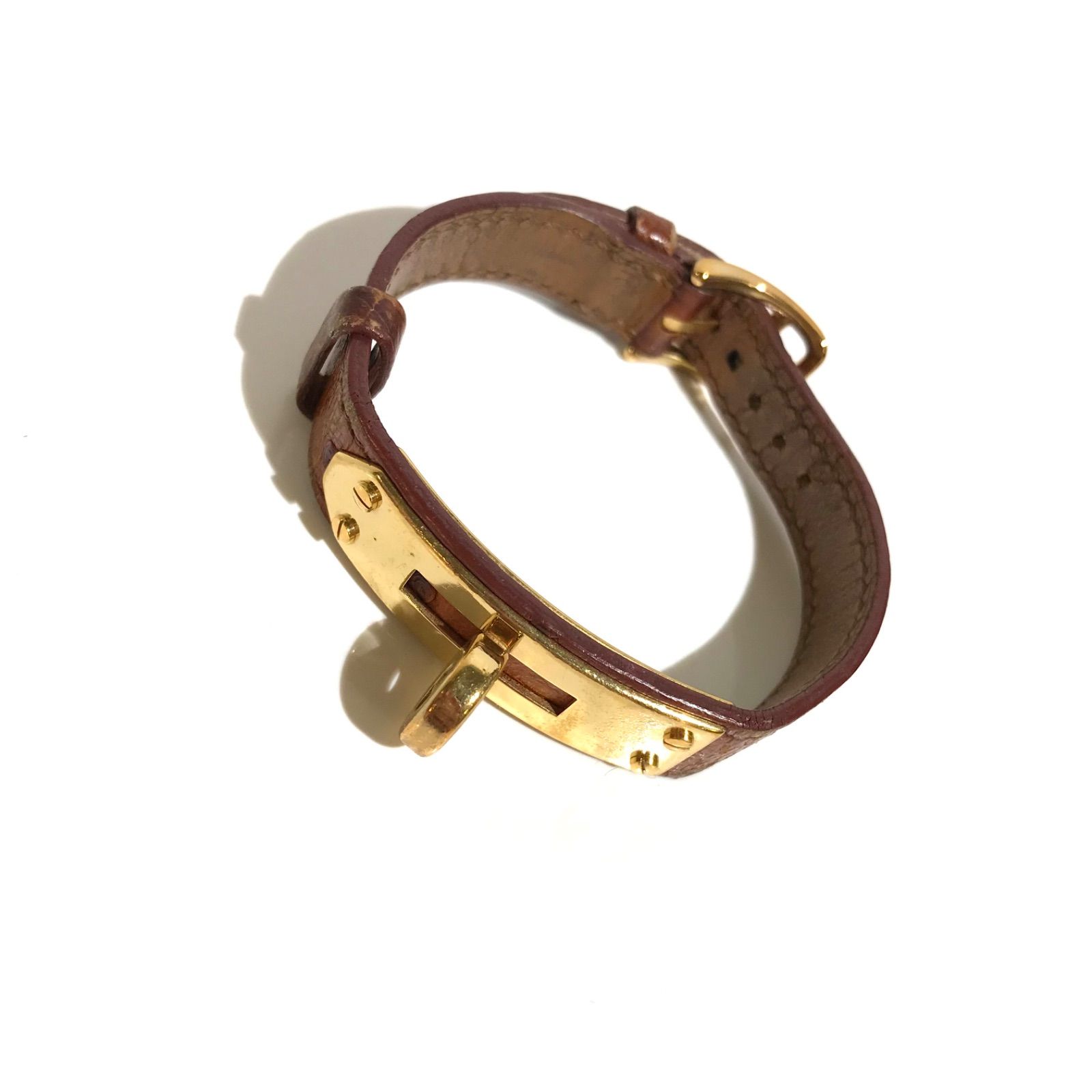 HERMES エルメスケリーバングルウォッチブラウン