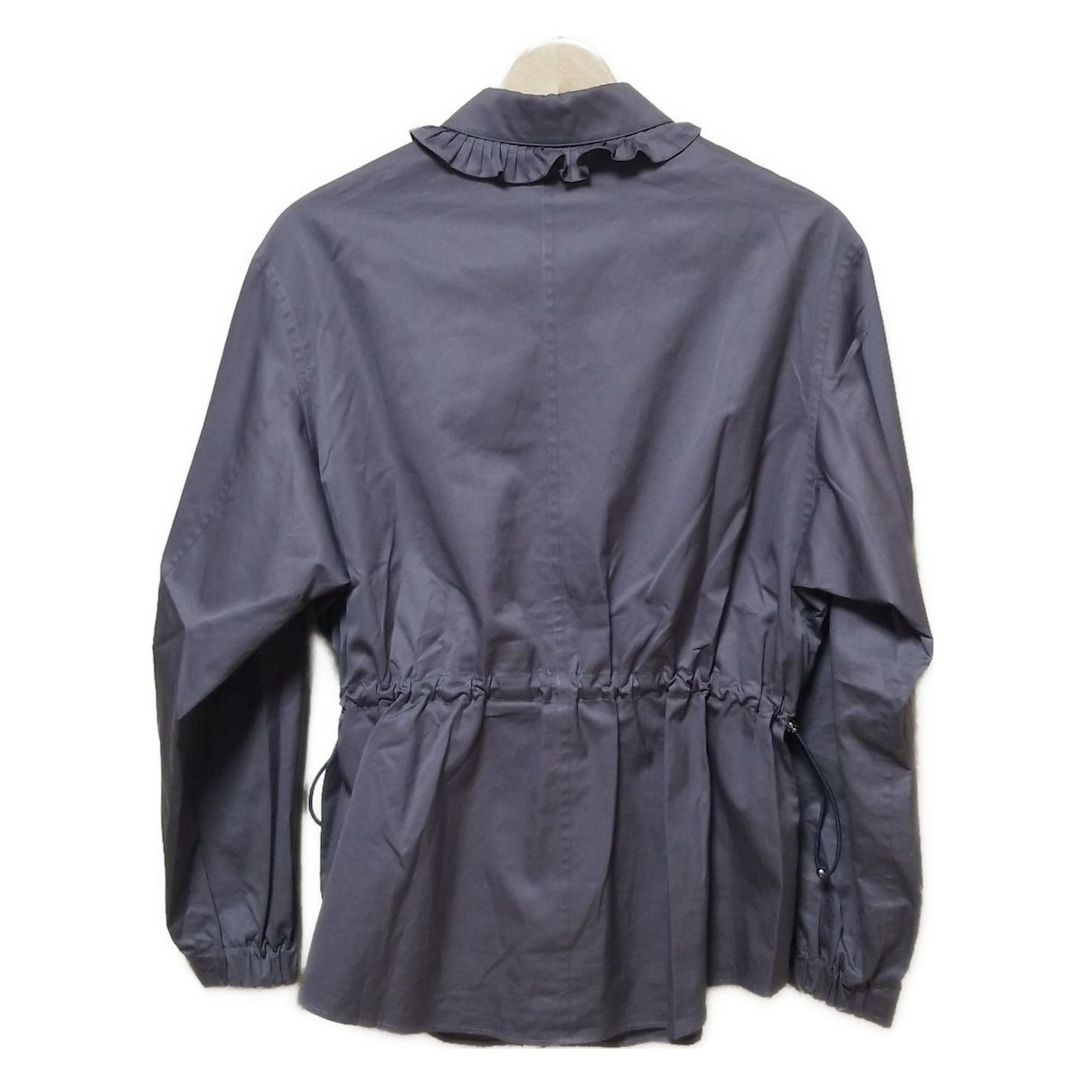 HERMES エルメス 長袖シャツブラウス サイズ34 S レディース - グレー ジップアップ フリル オーバーシャツ