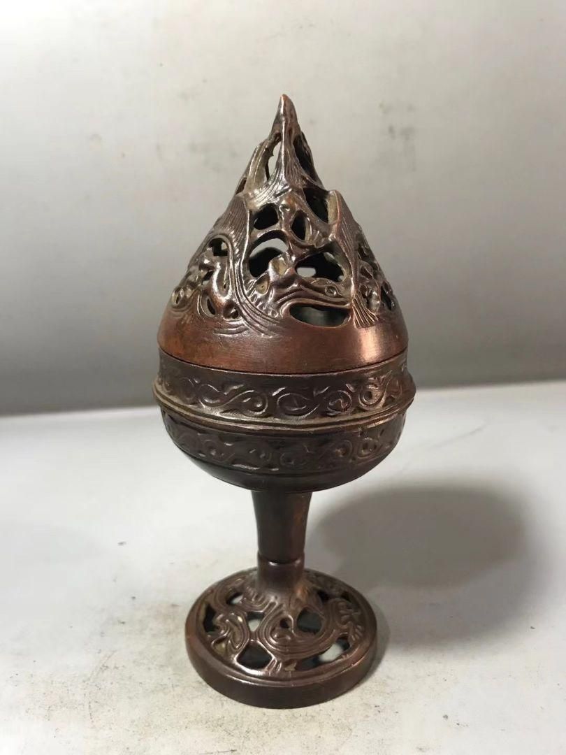 銅 細工 玄紋香炉 博山炉 香道具 茶道具 装飾品 工芸品 置物