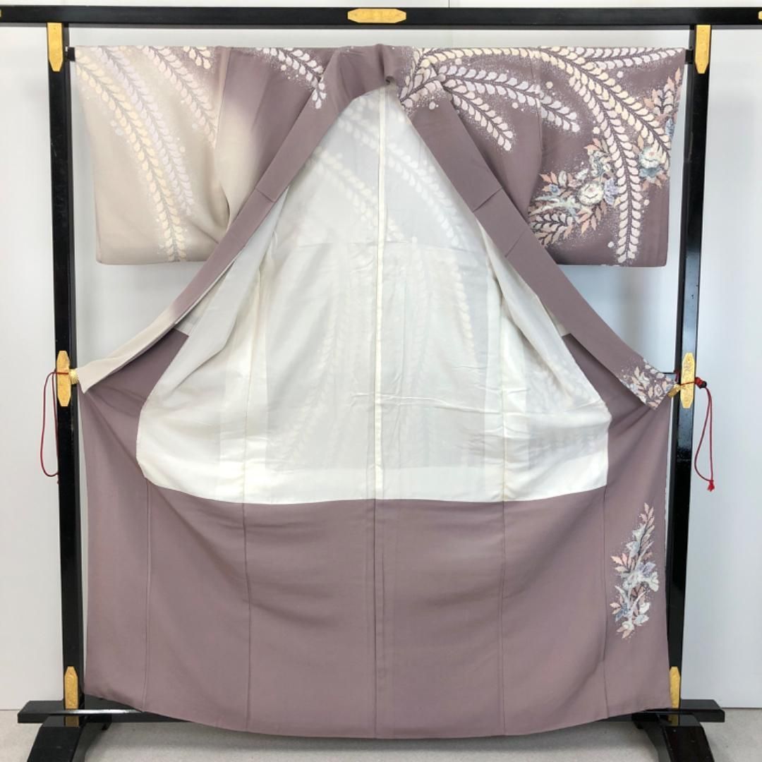 訪問着 桐谷翠山工房 辻が花絞り 暈し 鳩羽色 K-5363