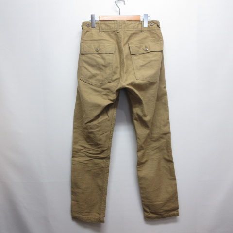 オアスロウ orslow U.S.ARMYファティーグ ベイカー パンツ コットン S|1 ベージュ ミリタリー ワーク ジッパーフライ 日本製