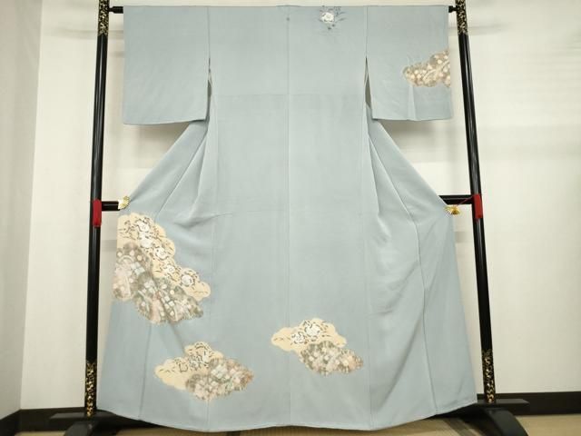 平和屋着物●訪問着　辻が花　絞り　雲重ね花文　正絹　逸品　AABA7982ck 平和屋着物○訪問着 辻が花 絞り 雲重ね花文 正絹 逸品 AABA7982ck